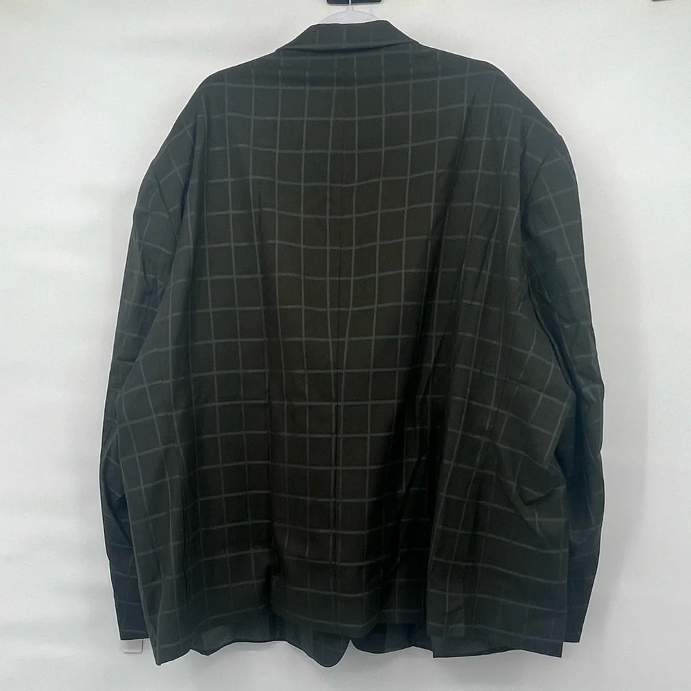 Stacy Adam NWT dark olive windowpane active stretch suit jacket
